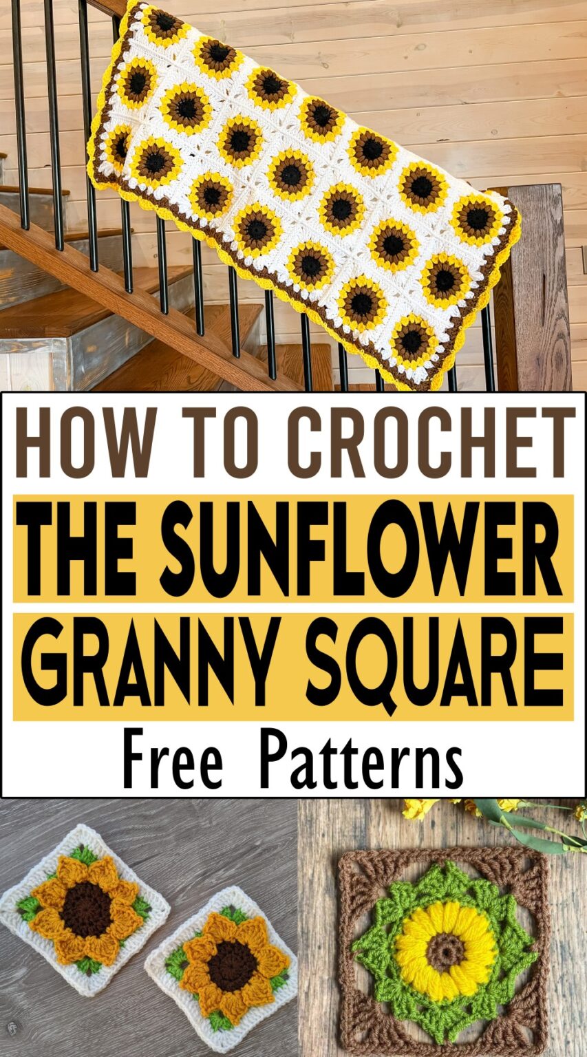 Crochet Sunflower Granny Square Patterns For Crochet Projects