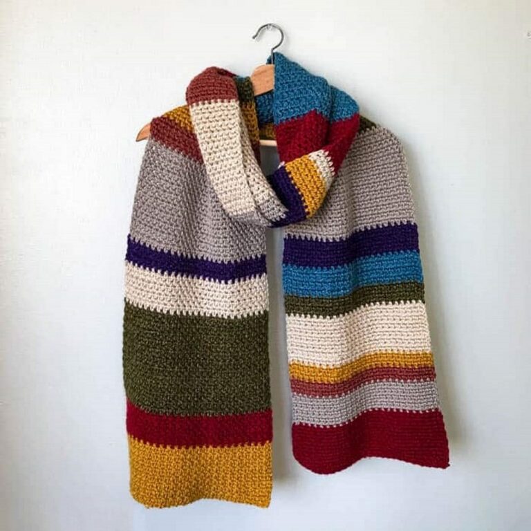 Crochet Multicolored Scarf Pattern For Winter