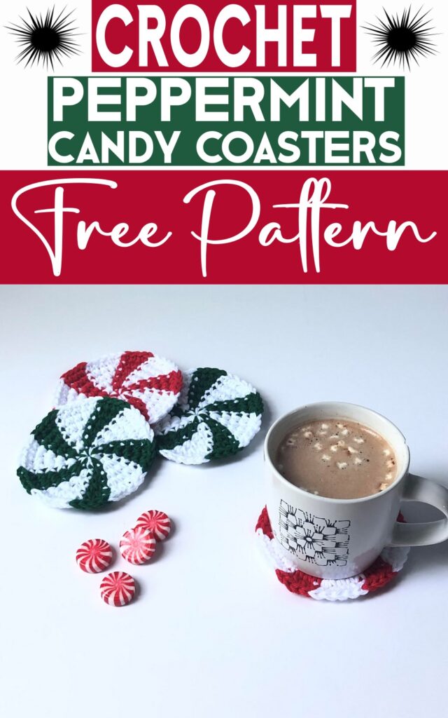 Crochet Peppermint Candy Coaster Patterns For Christmas Gatherings