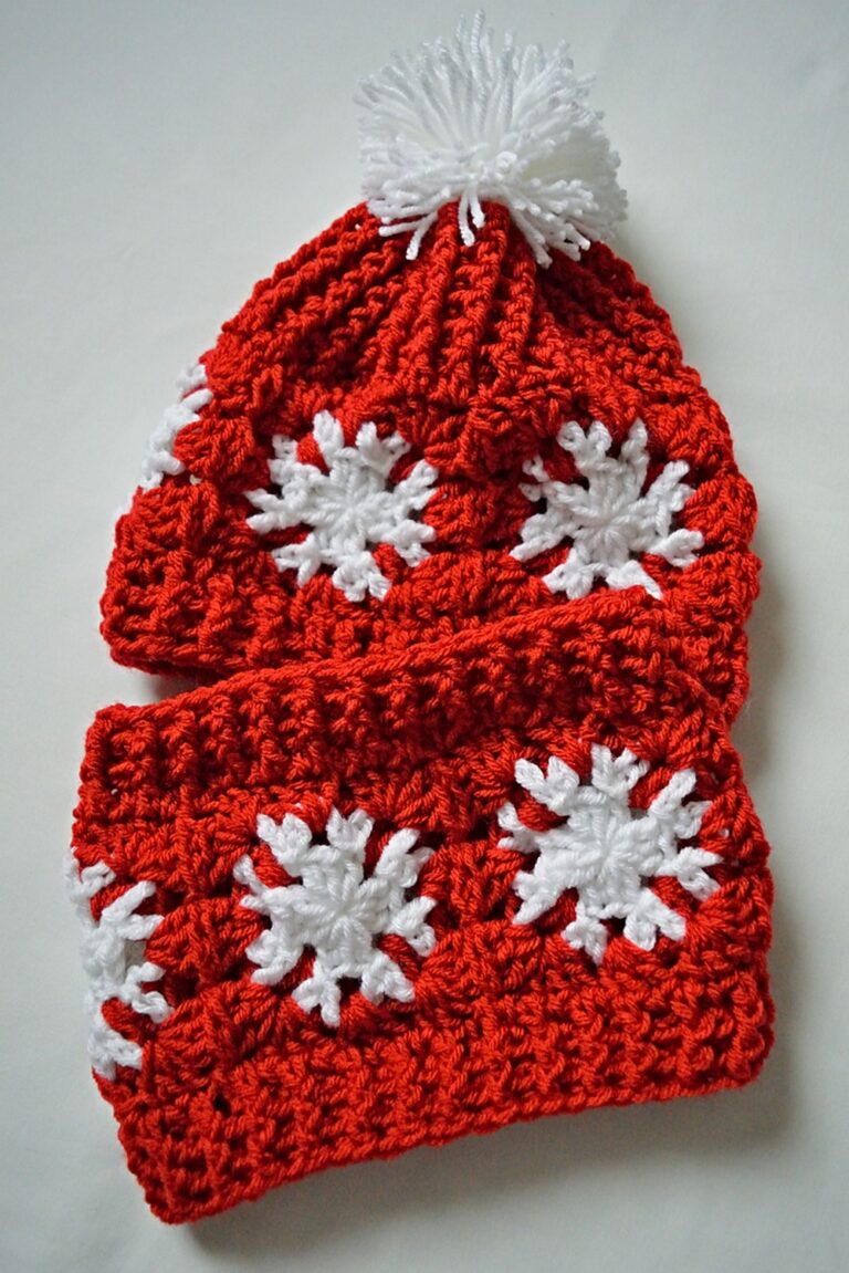 How To Crochet Snowflake Hat & Cowl Pattern