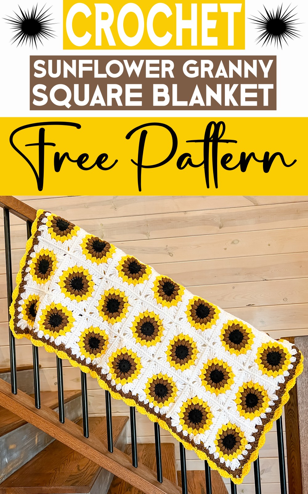 Sunflower Granny Square Blanket