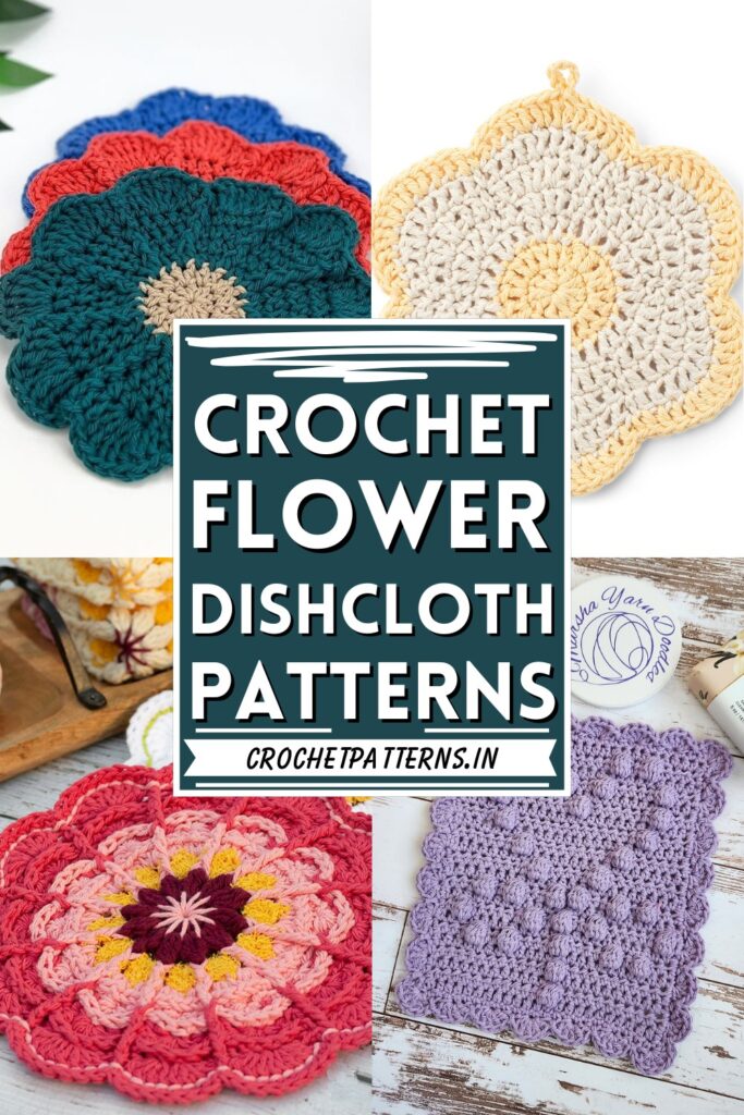 Unique Colorful Crochet Flower Dishcloth Pattern