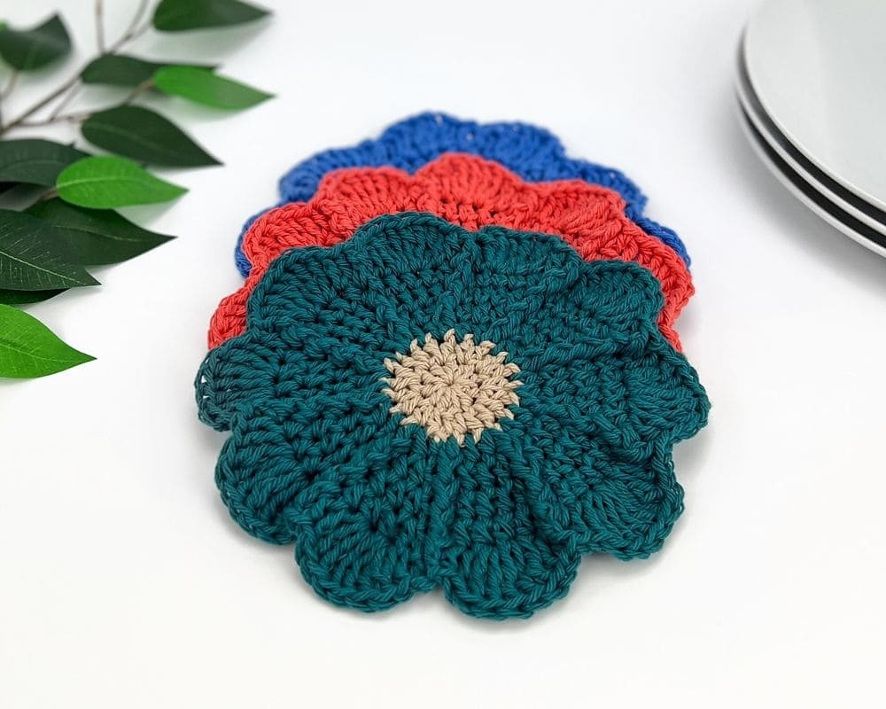 Crochet Flower Dishcloth Pattern