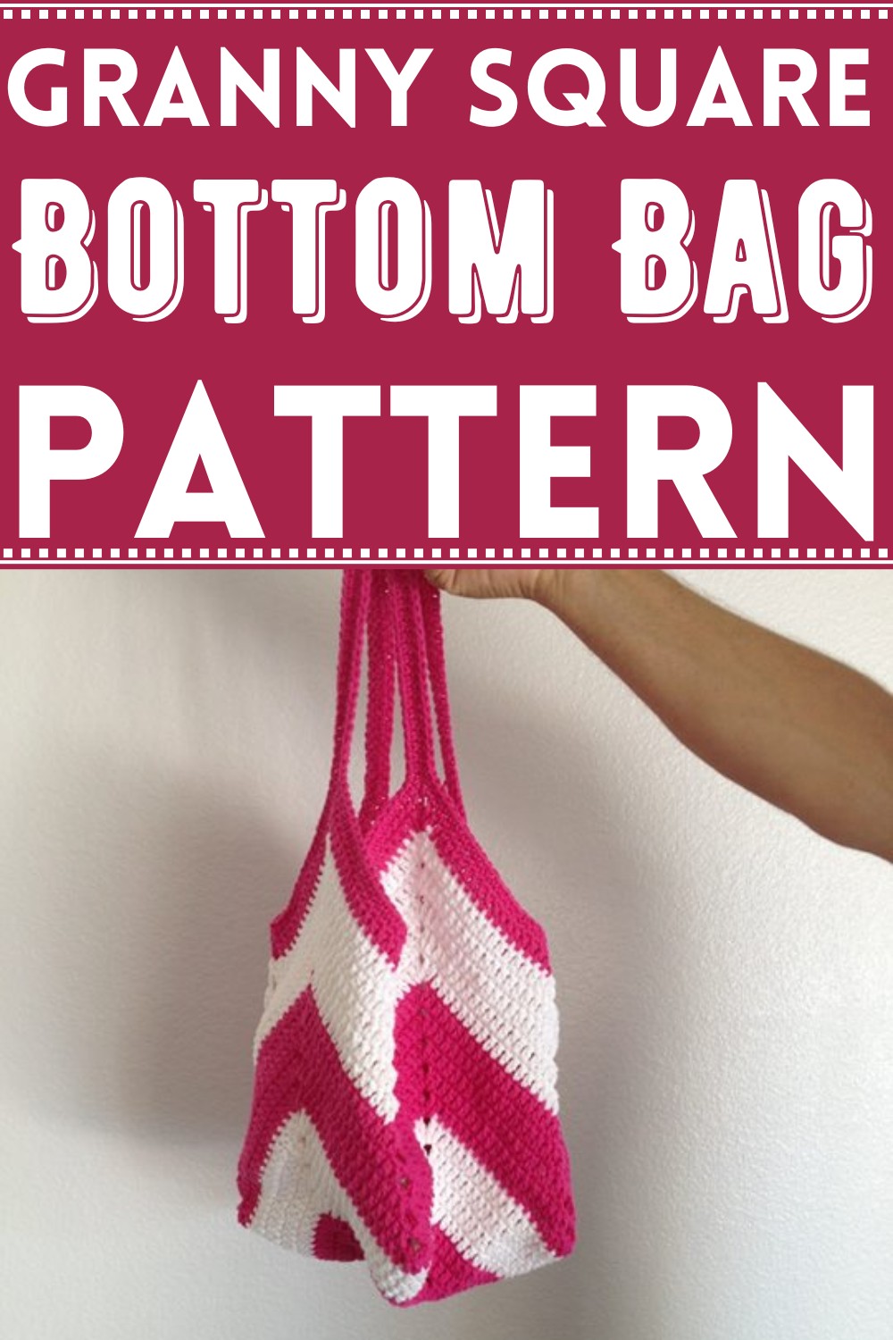 Solid Granny Square Bottom Bag