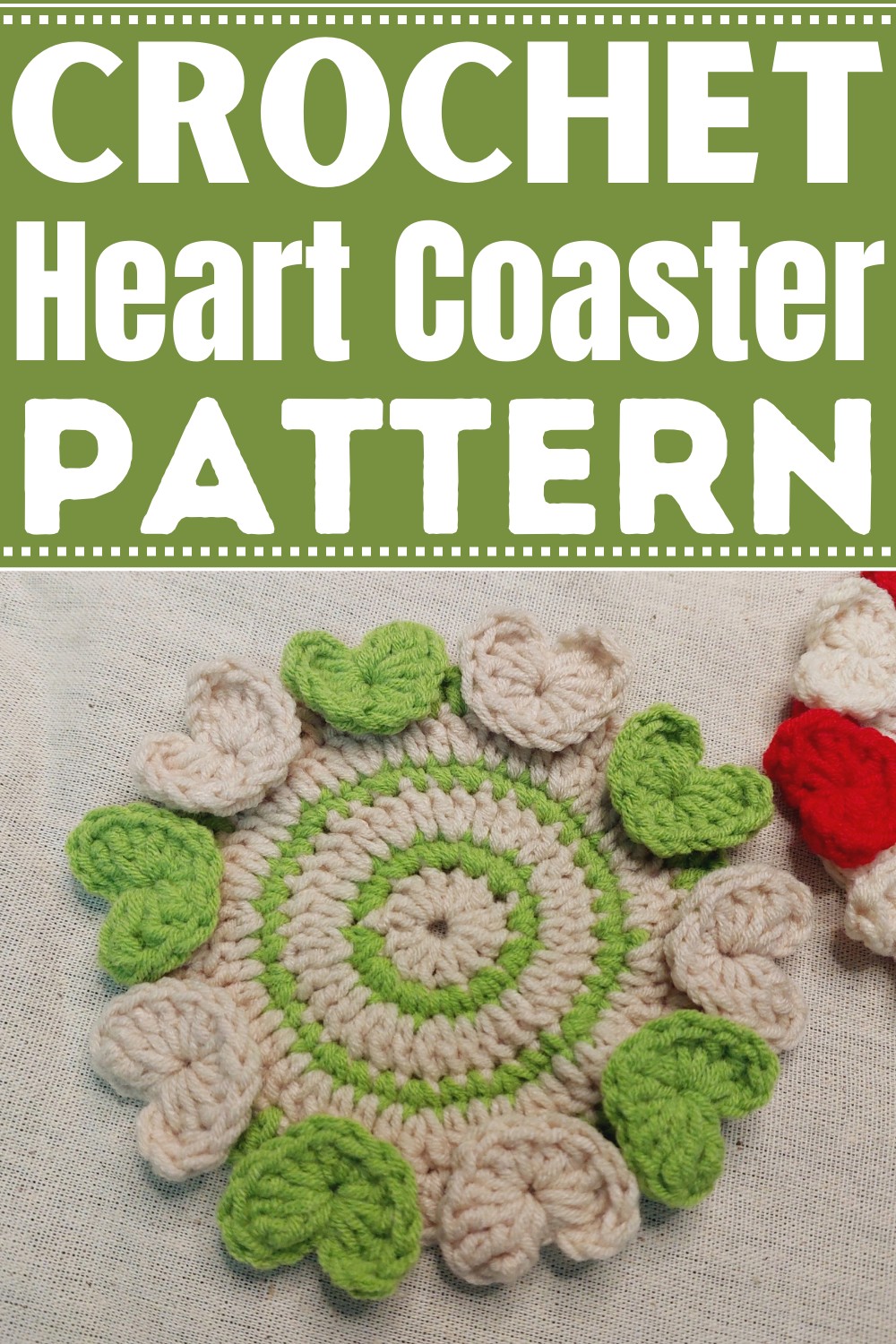 Crochet Heart Coaster Pattern