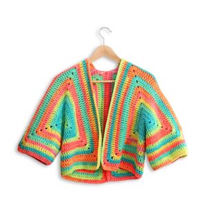 Crochet Retro Stripe Hexagon Cardigan Pattern