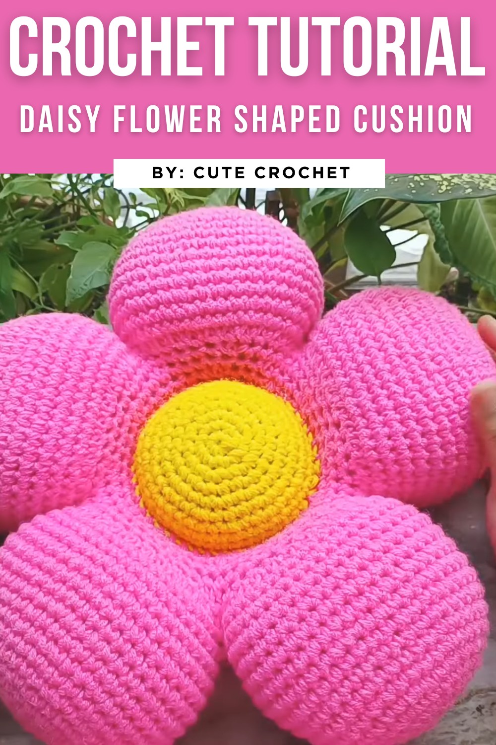 Crochet Daisy Flower Shaped Cushion