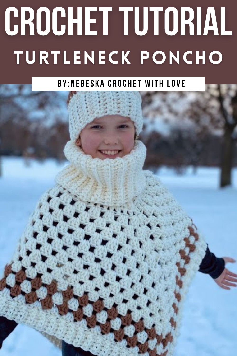 Crochet Granny Turtleneck Poncho