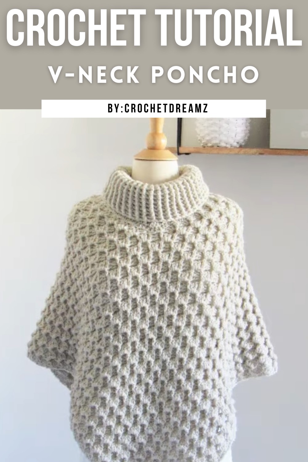 Easy Crochet V-neck Poncho