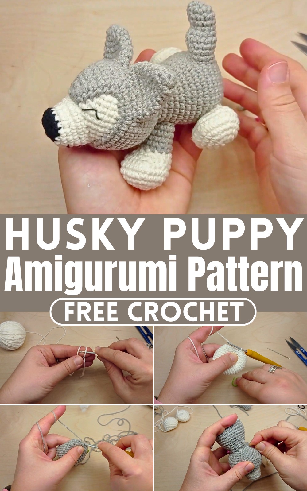 Crochet Husky Puppy Amigurumi Pattern