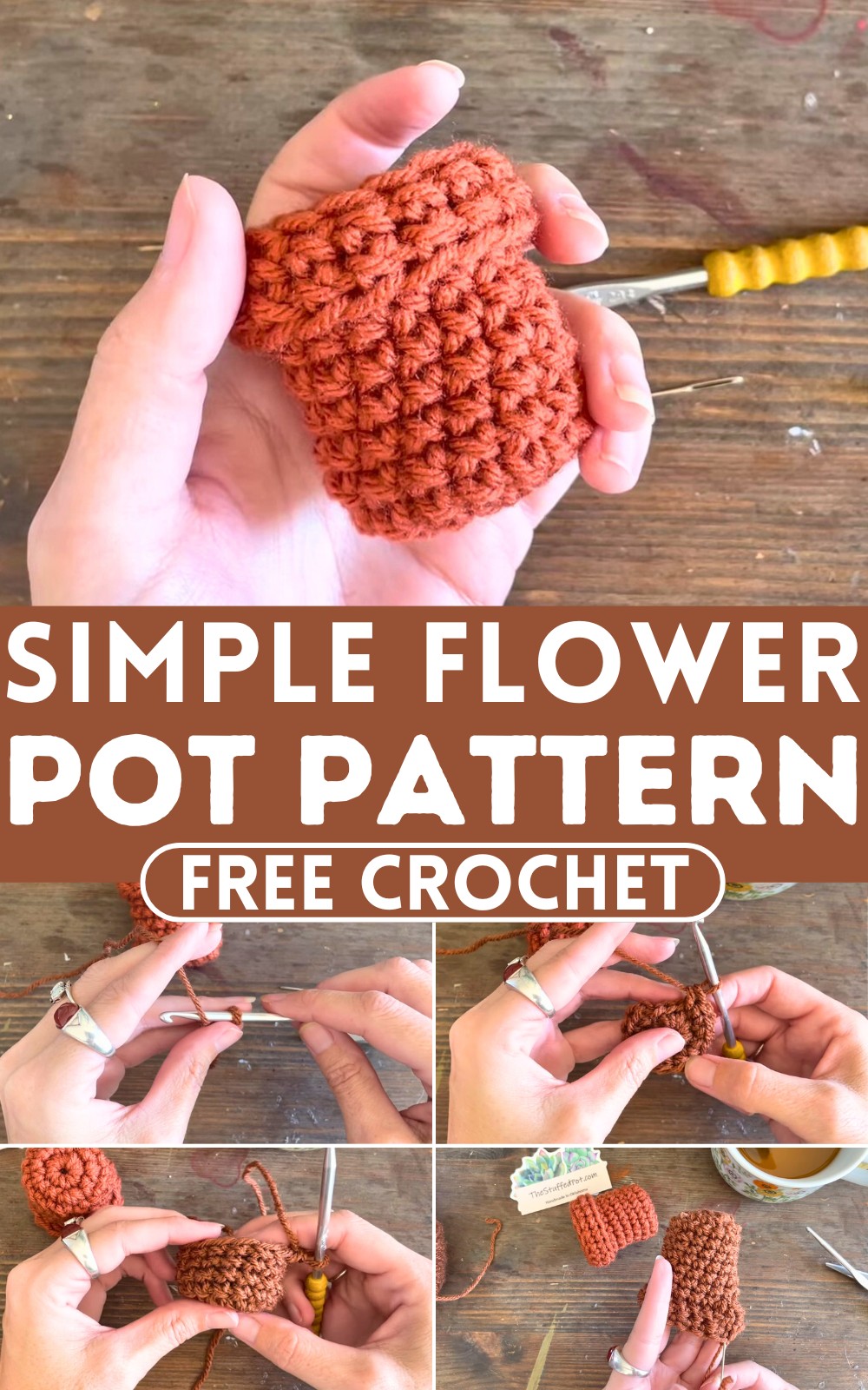 Crochet Simple Flower Pot Pattern