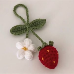 Crochet Strawberry And Daisy Car Hanger Pattern (1)