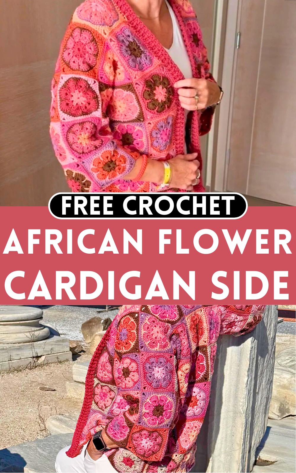African Flower Cardigan Side