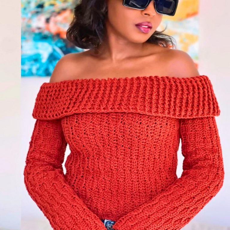 Black Off The Shoulder Crochet Top (M)