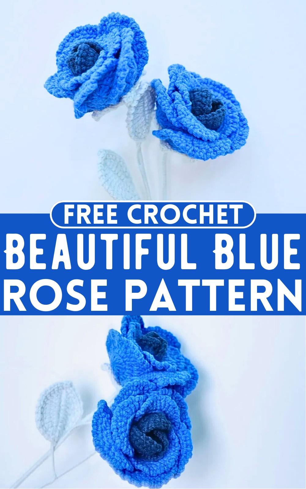 Crochet Beautiful Blue Rose Pattern