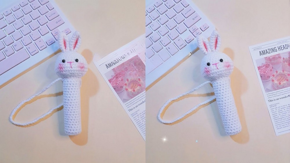 Crochet Bunny Lipstick Holder step 5