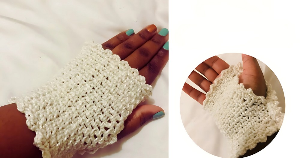 Crochet Fingerless Gloves With Ruffles step 5