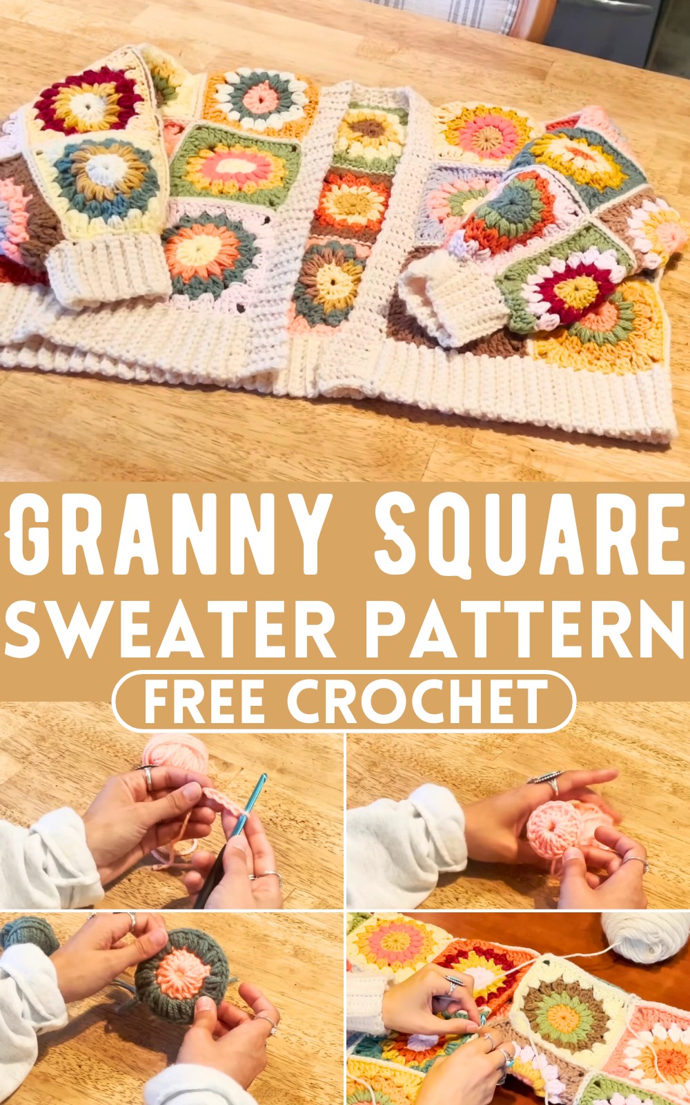 Crochet Granny Square Sweater Pattern