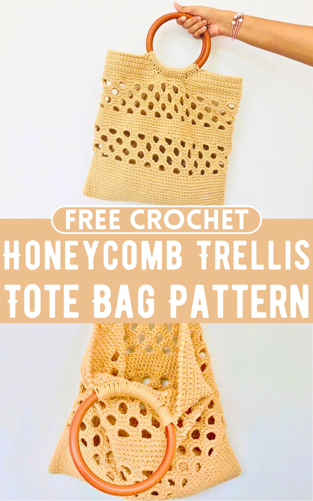 Crochet Honeycomb Trellis Tote Bag Pattern