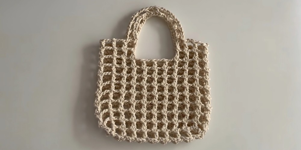 Crochet Mesh Tote Bag step 5
