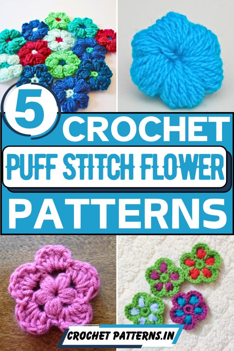 Crochet Puff Stitch Flower Patterns For Decor And More