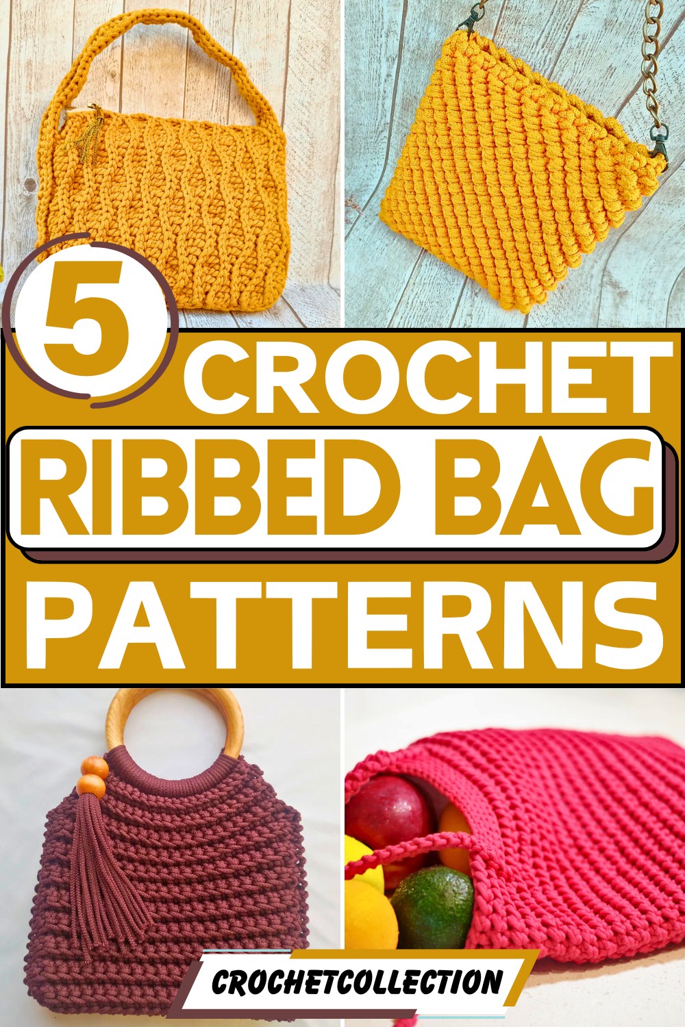 Crochet Ribbed Bag Patterns