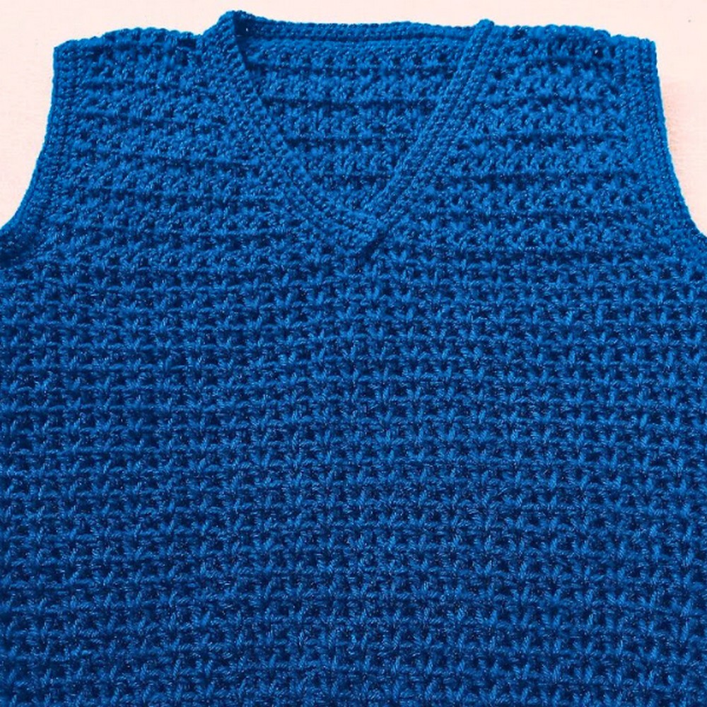 Crochet Simple V Neck Sweater Pattern (1)