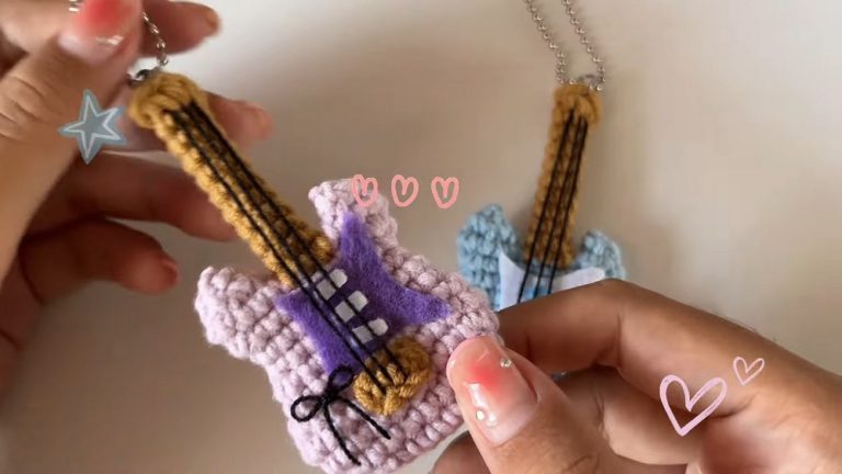 Crochet Guitar Keychains Pattern Step By Step
