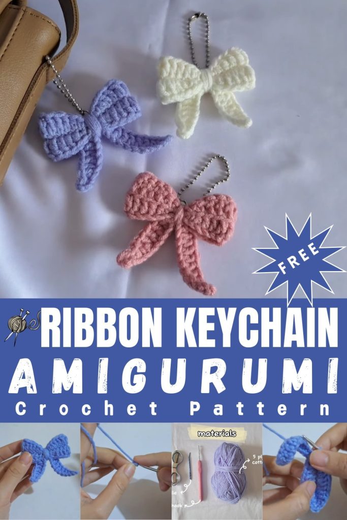 Simple Crochet Ribbon Keychain Crochet Ribbon Keychain Pattern For Aesthetics