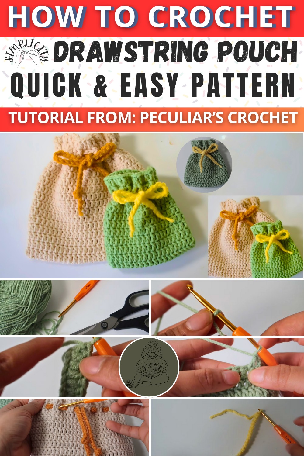Crochet Drawstring Pouch Tutorial