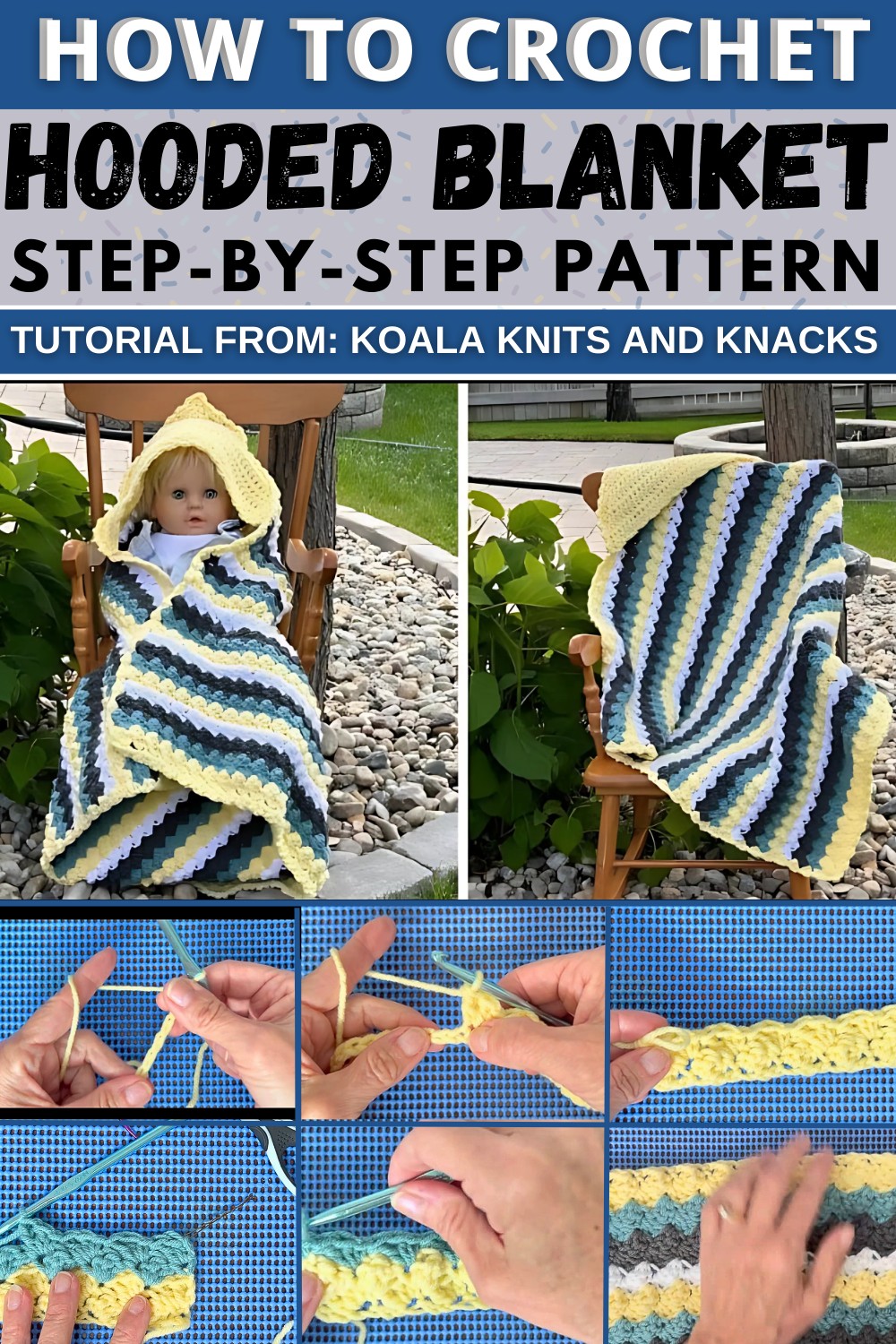 Crochet Hooded Blanket or Hooded Shawl