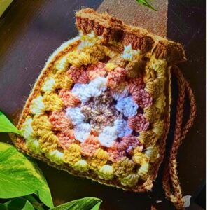 How to Crochet a Drawstring Bag with Granny Squares