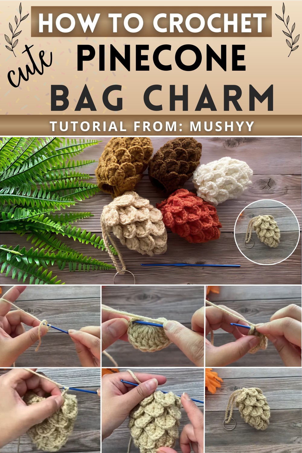 Crochet Pinecone Christmas Ornament