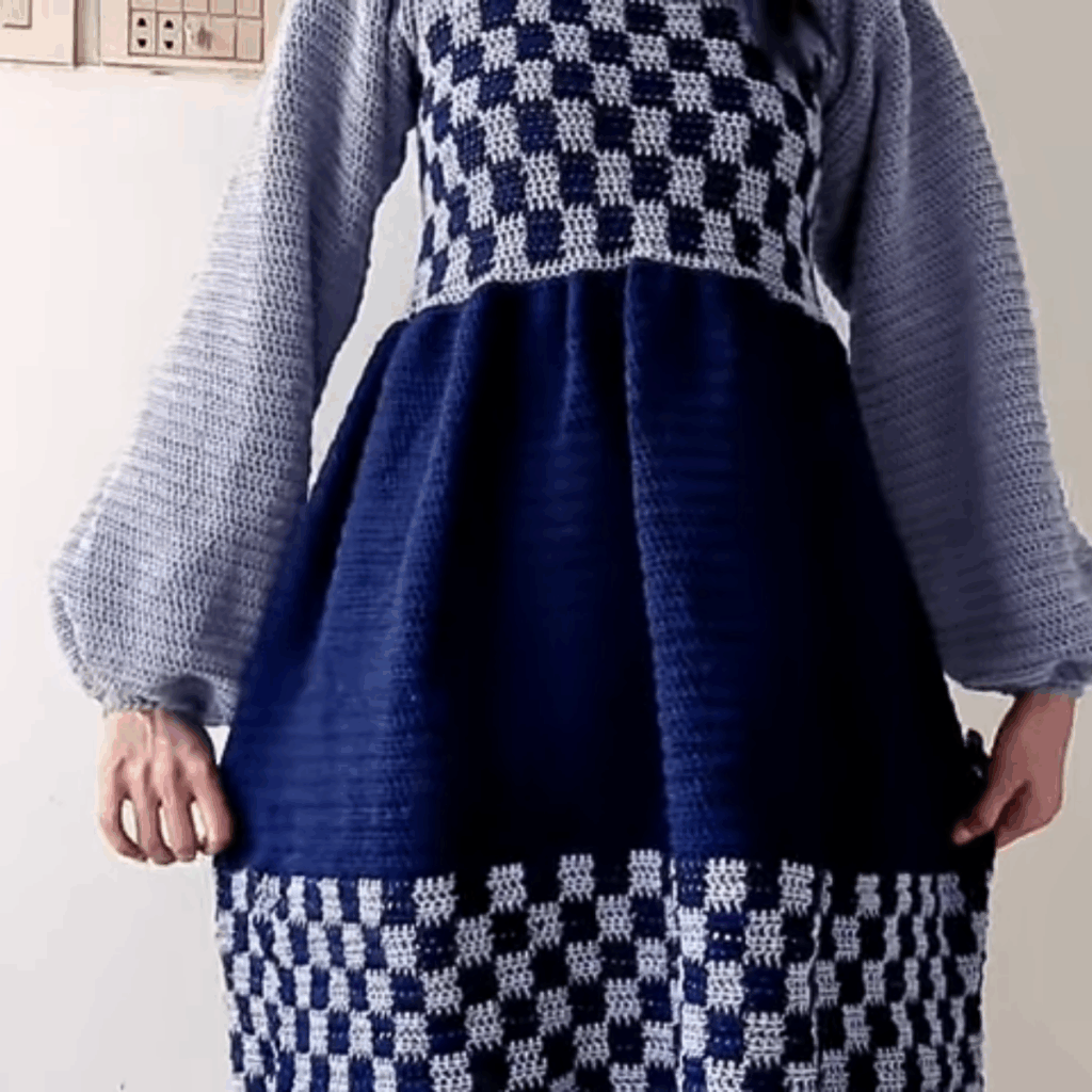 Trendy Crochet Full Sleeves Dress for Modern Look