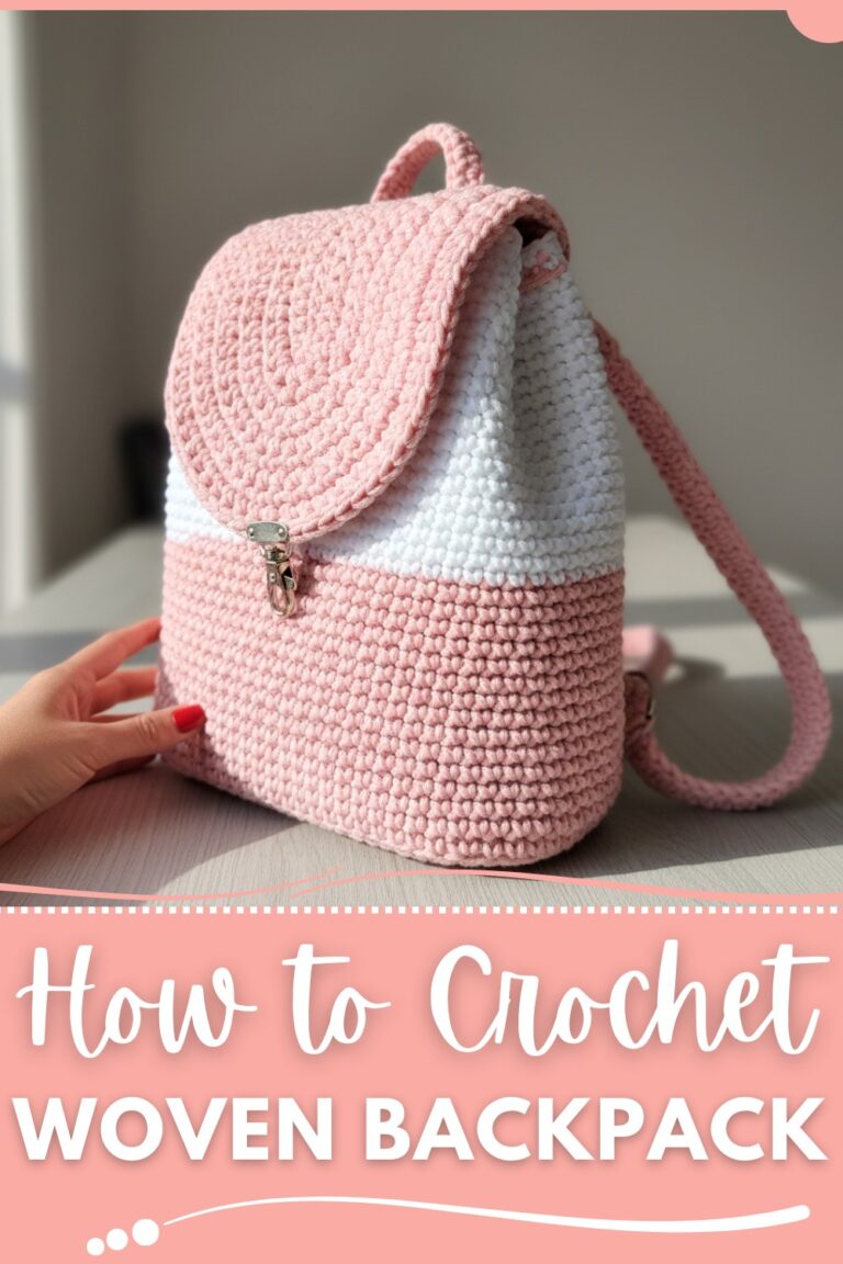Textured Crochet Backpack Pattern Minimalist Crochet Woven Backpack Pattern for Casual Days