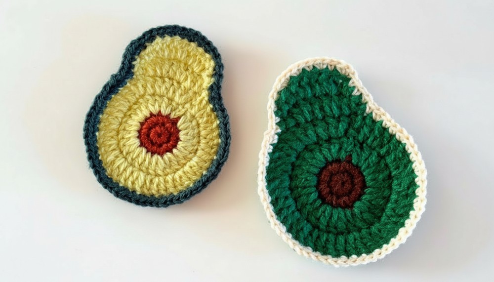 Crochet Avocado Motif Coaster Pattern 1