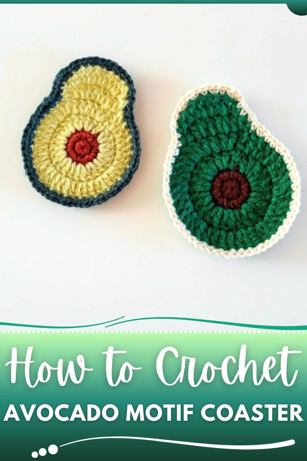 Crochet Avocado Motif Coaster Pattern