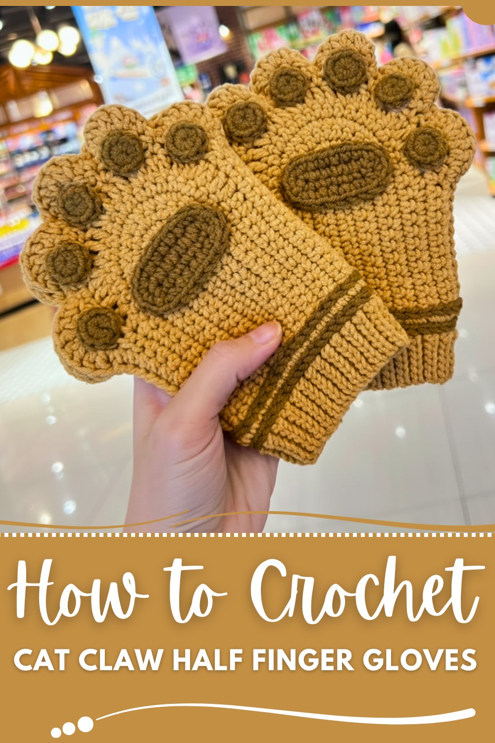 Crochet Cat Claw Half Finger Gloves Tutorial