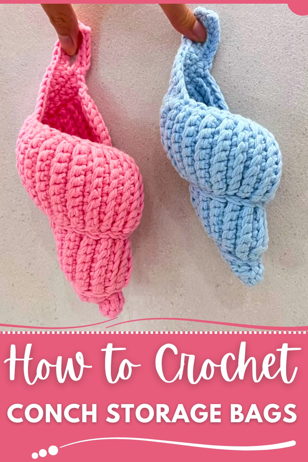 Crochet Conch Storage Bags Pattern