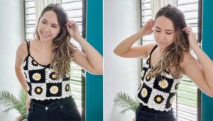 Crochet Daisy Square Top Pattern 1