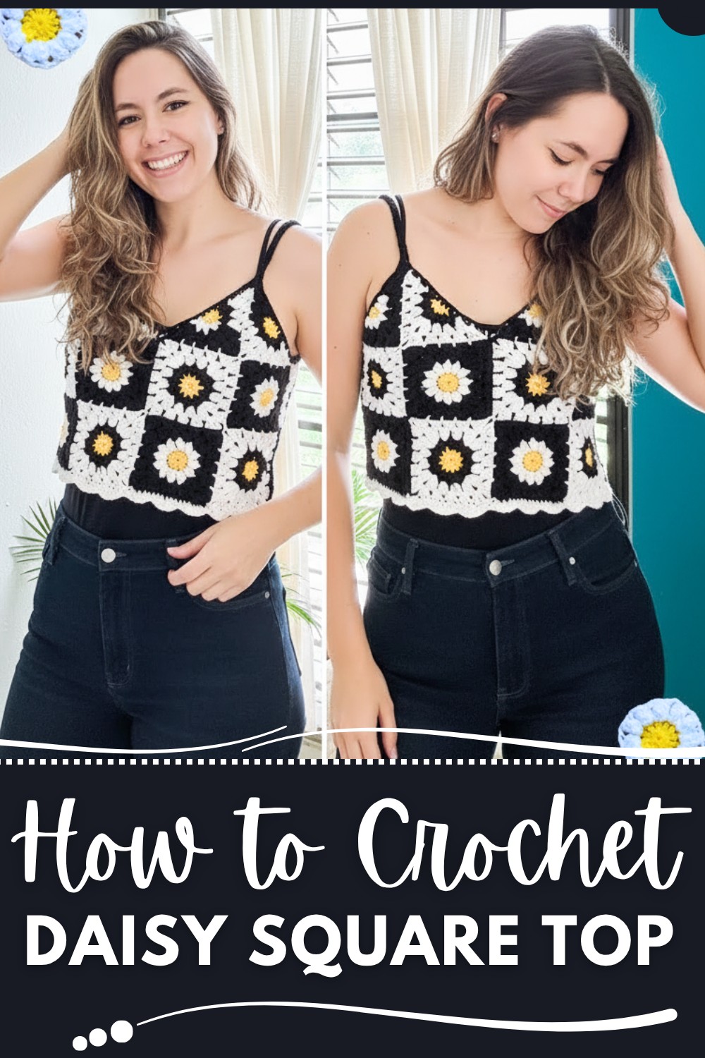 Crochet Daisy Square Top Pattern