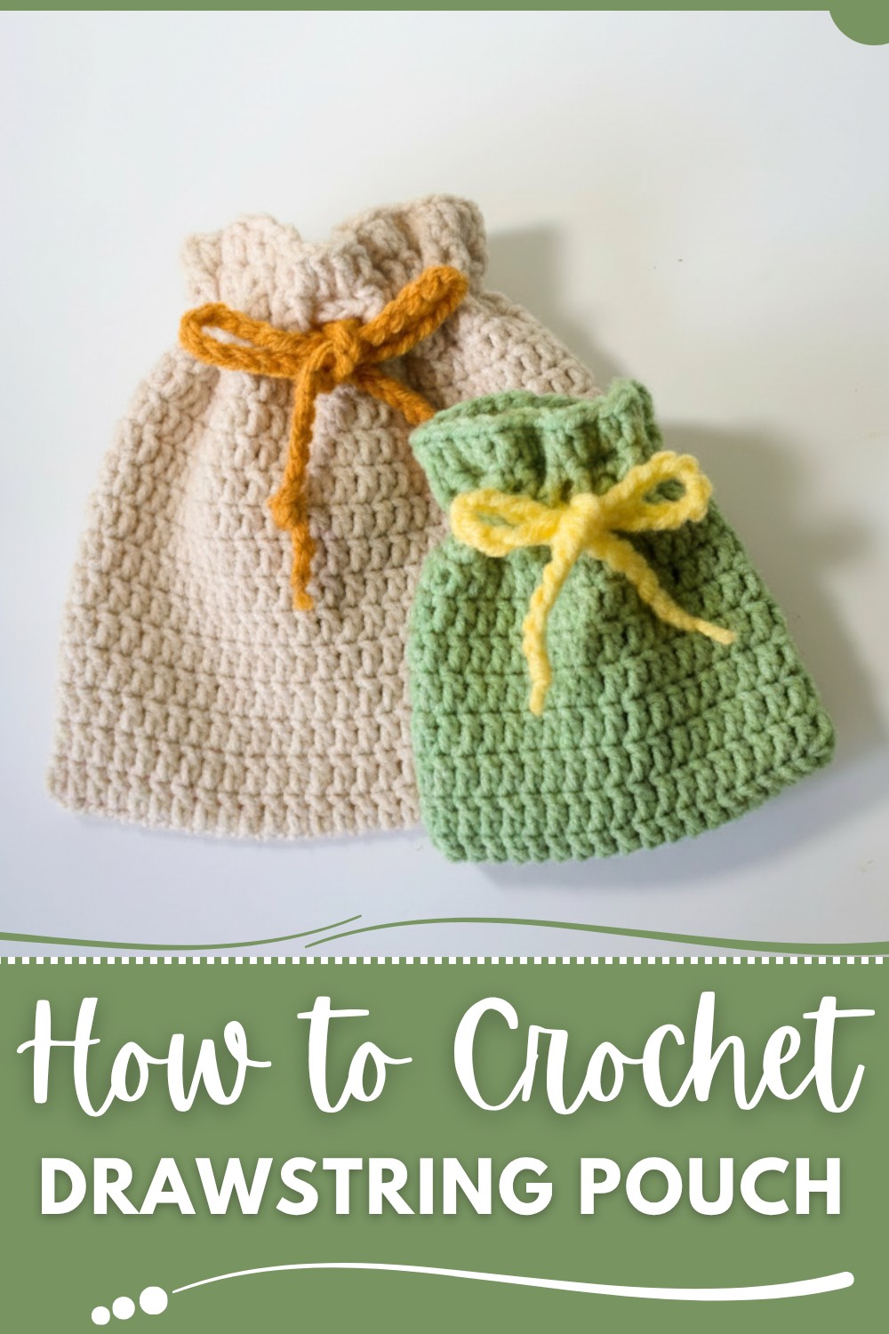 Crochet Drawstring Pouch Tutorial
