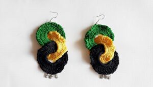 Crochet Earrings In Jamaican Colors Tutorial 1