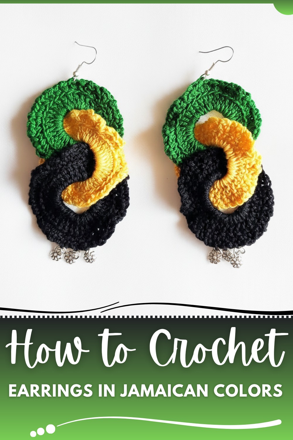 Crochet Earrings In Jamaican Colors Tutorial