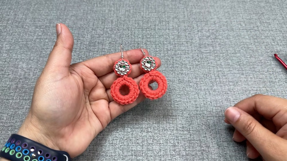 Crochet Earrings Step By Step Tutorial 1