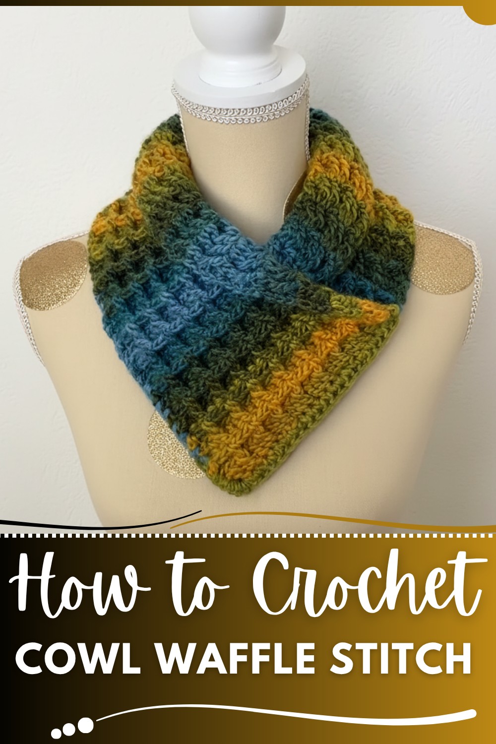 Crochet Easy Cowl Waffle Stitch Pattern