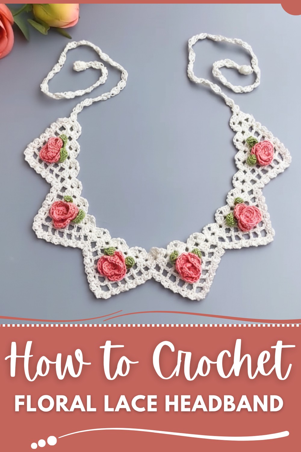 Crochet Floral Lace Headband Pattern