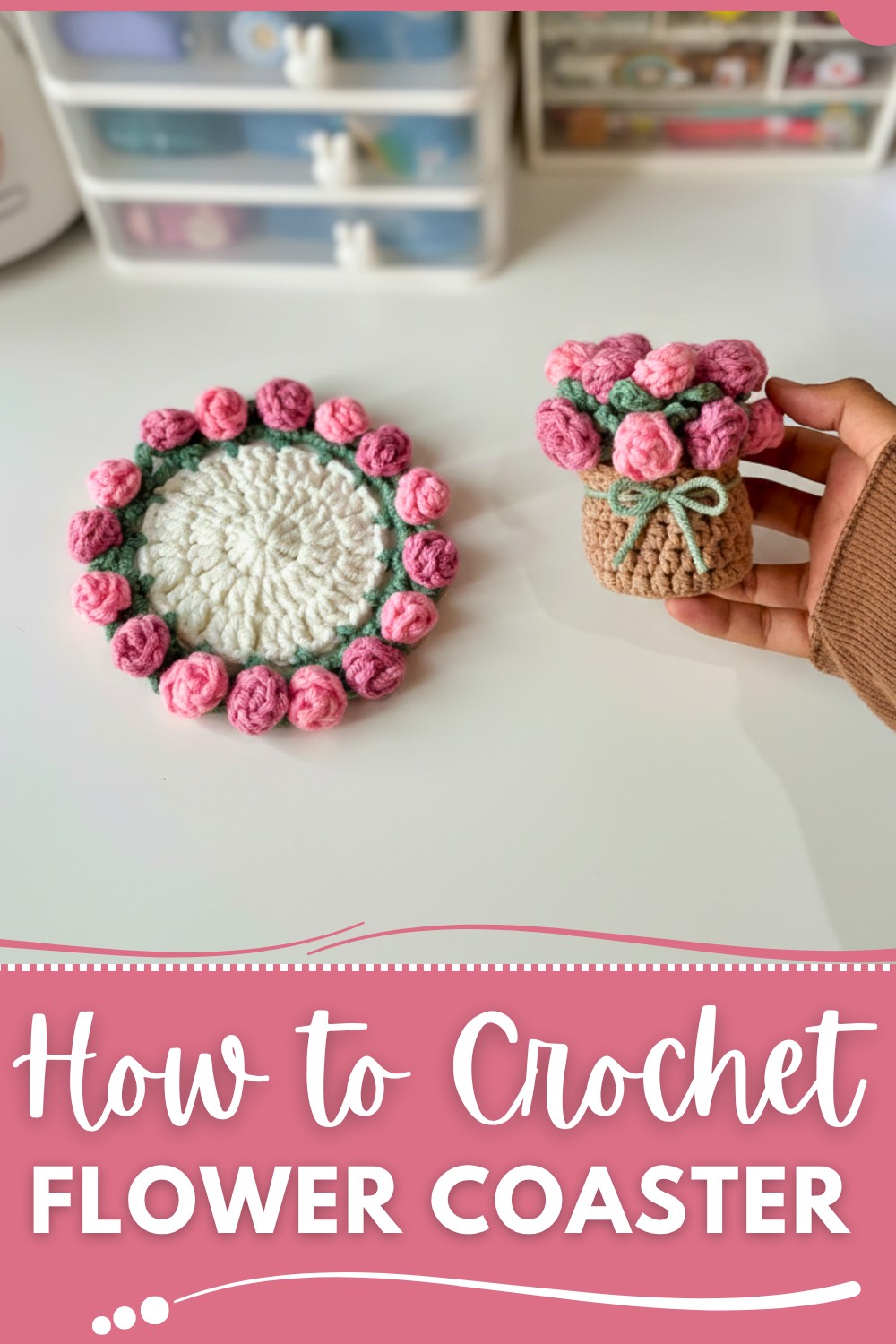 Crochet Flower Coaster Pattern