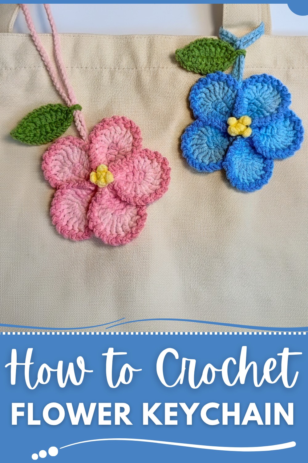 Crochet Flower Keychain Pattern