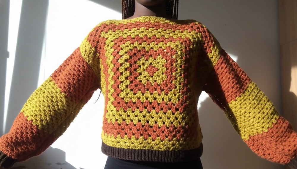 Crochet Granny Square Sweater 1